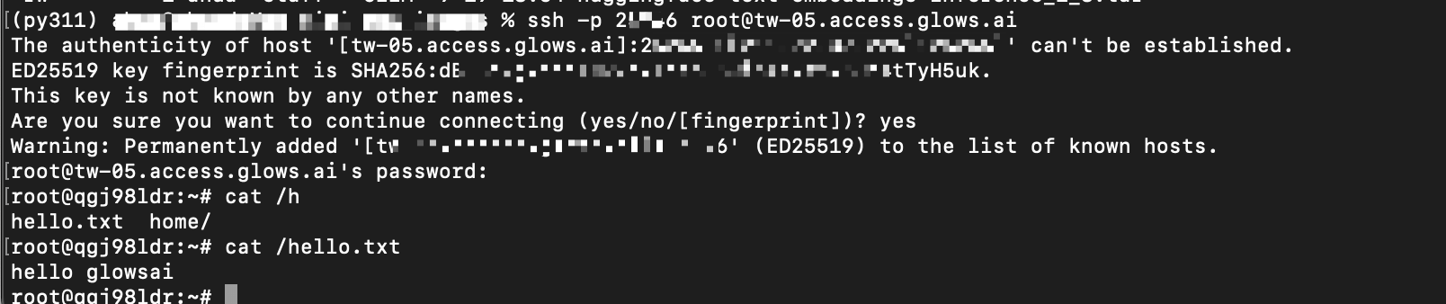 SSH connection