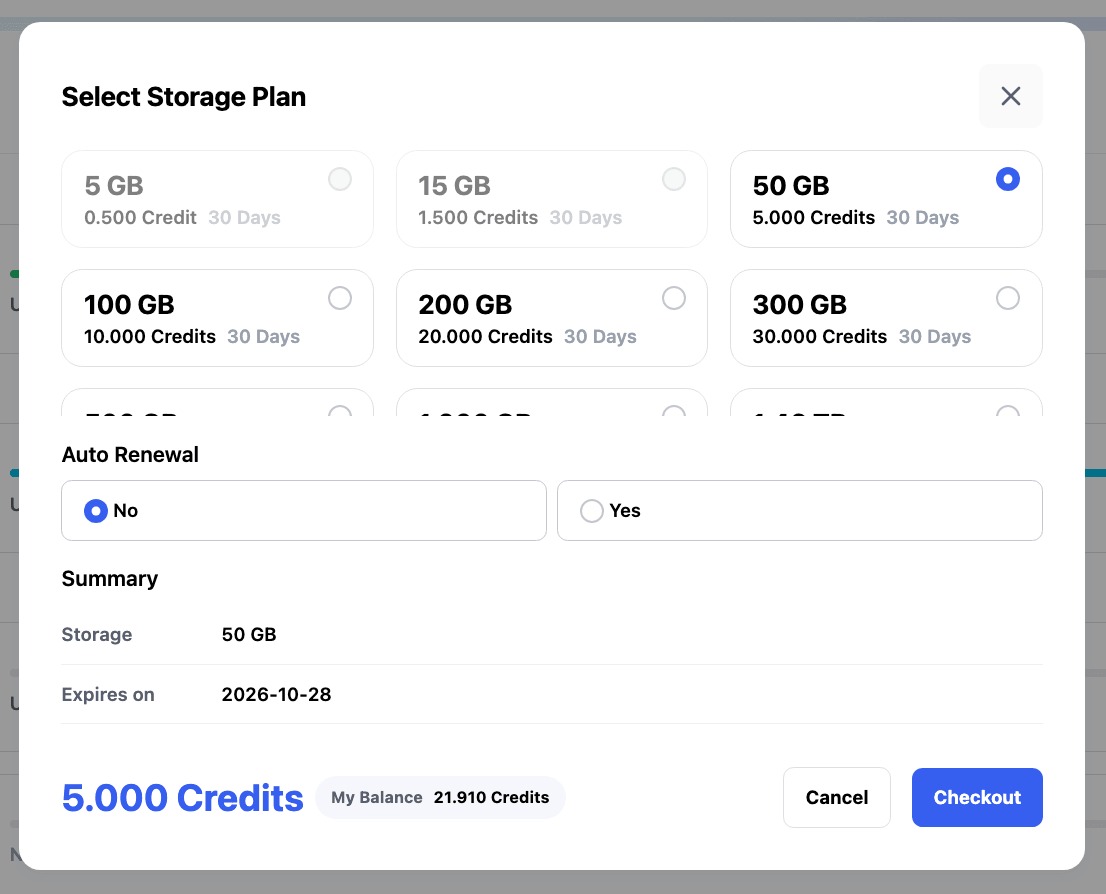 Space storage