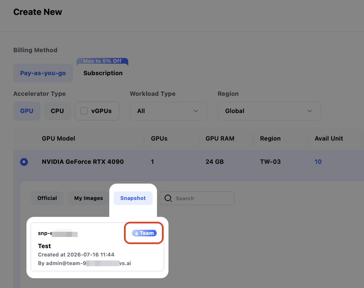 Use Shared Snapshot