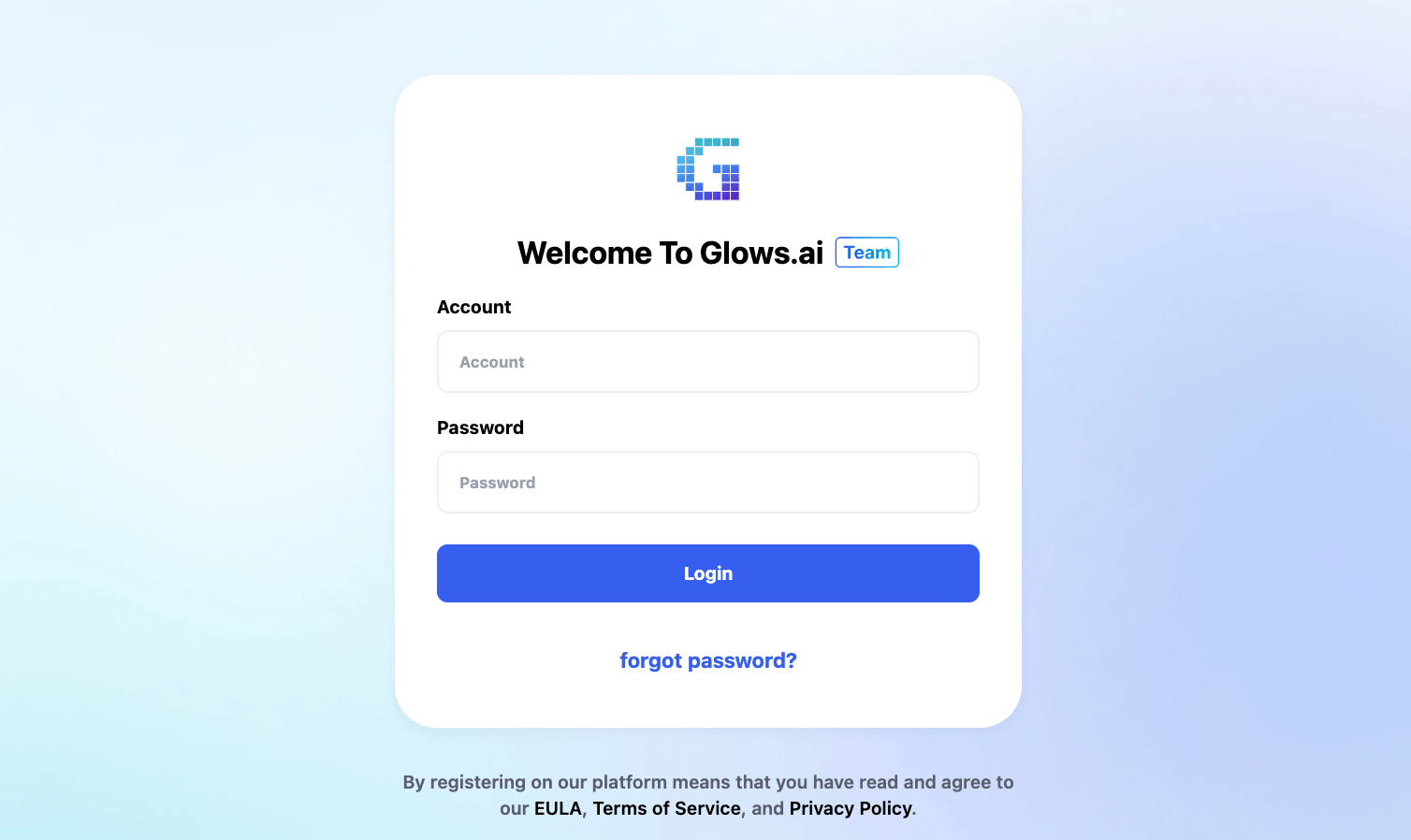 Team Login Page