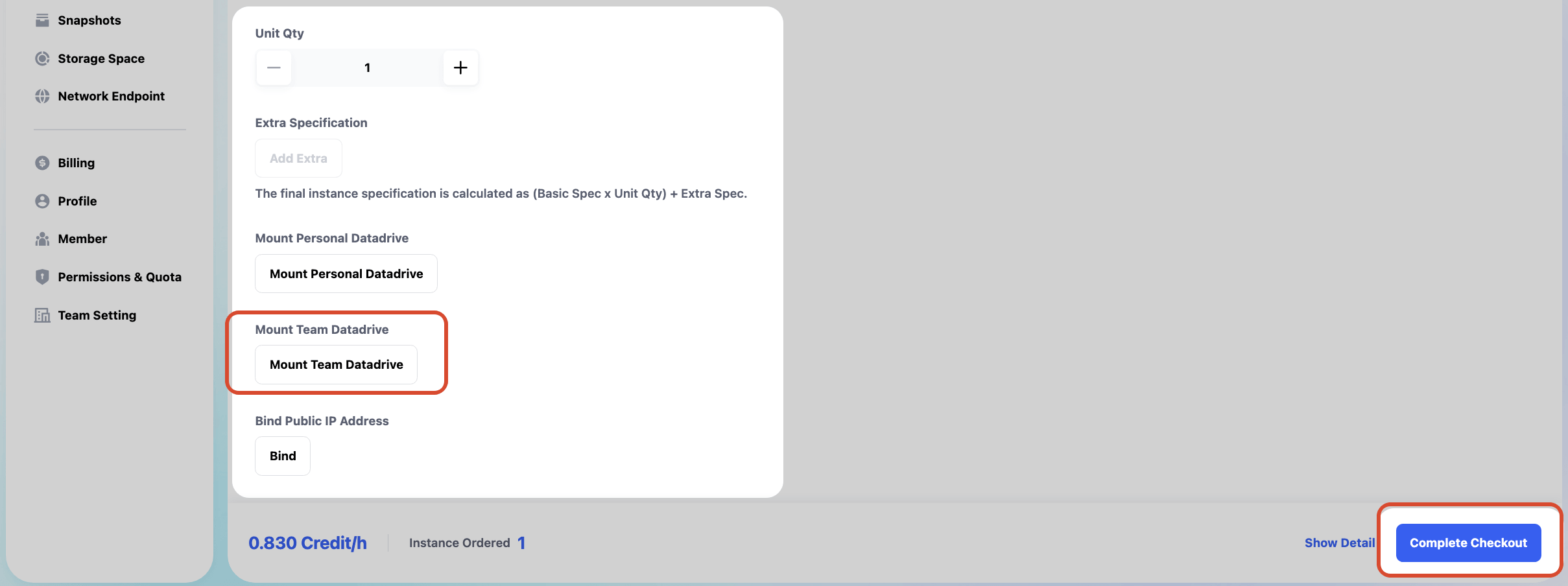 Instance Configuration